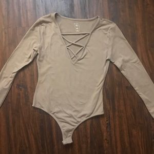 Tan Long Sleeved One Piece
